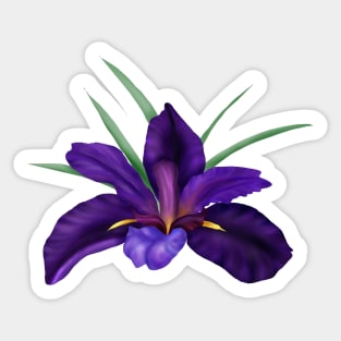 Deep Purple Bog Water Iris  Art Sticker